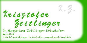 krisztofer zeitlinger business card